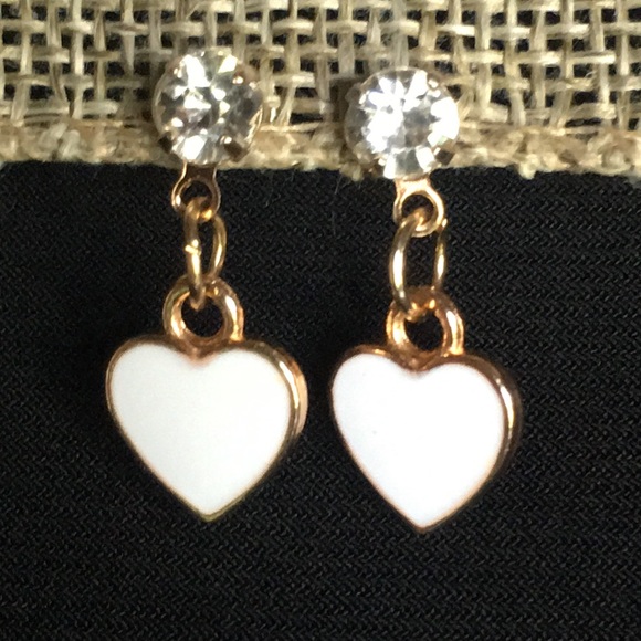 Heart Drop Post Earrings - Picture 12 of 13
